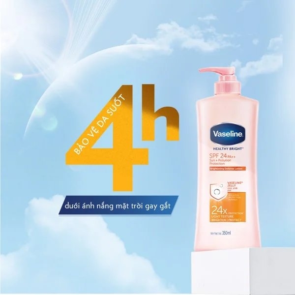 Dưỡng Thể Vaseline Healthy Bright 24X SPF24 Chai 350ml