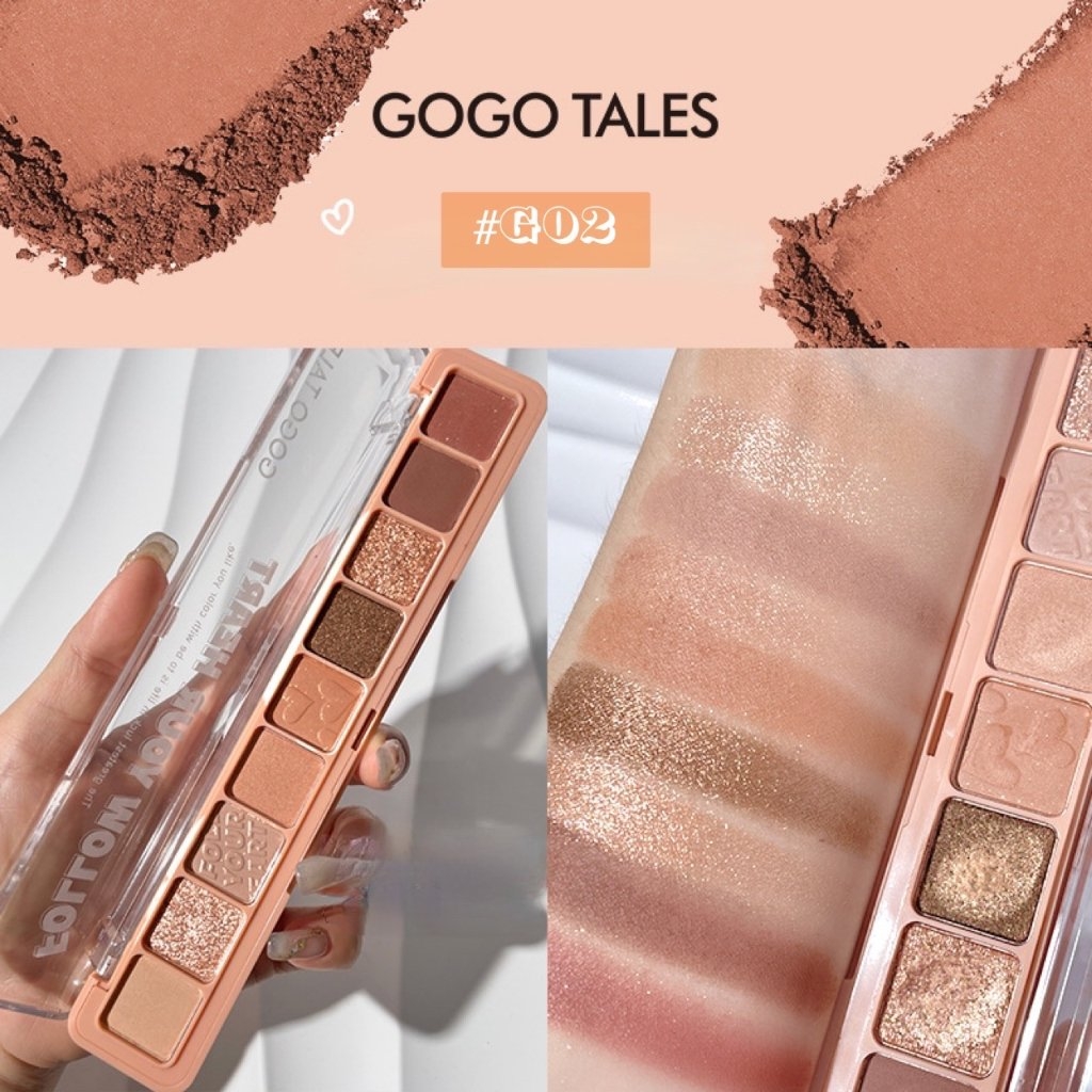 Bảng Phấn Mắt 9 Ô GOGO TALES Nhũ Lì Mịn Bền Màu Follow Your Heart Pocket GT479