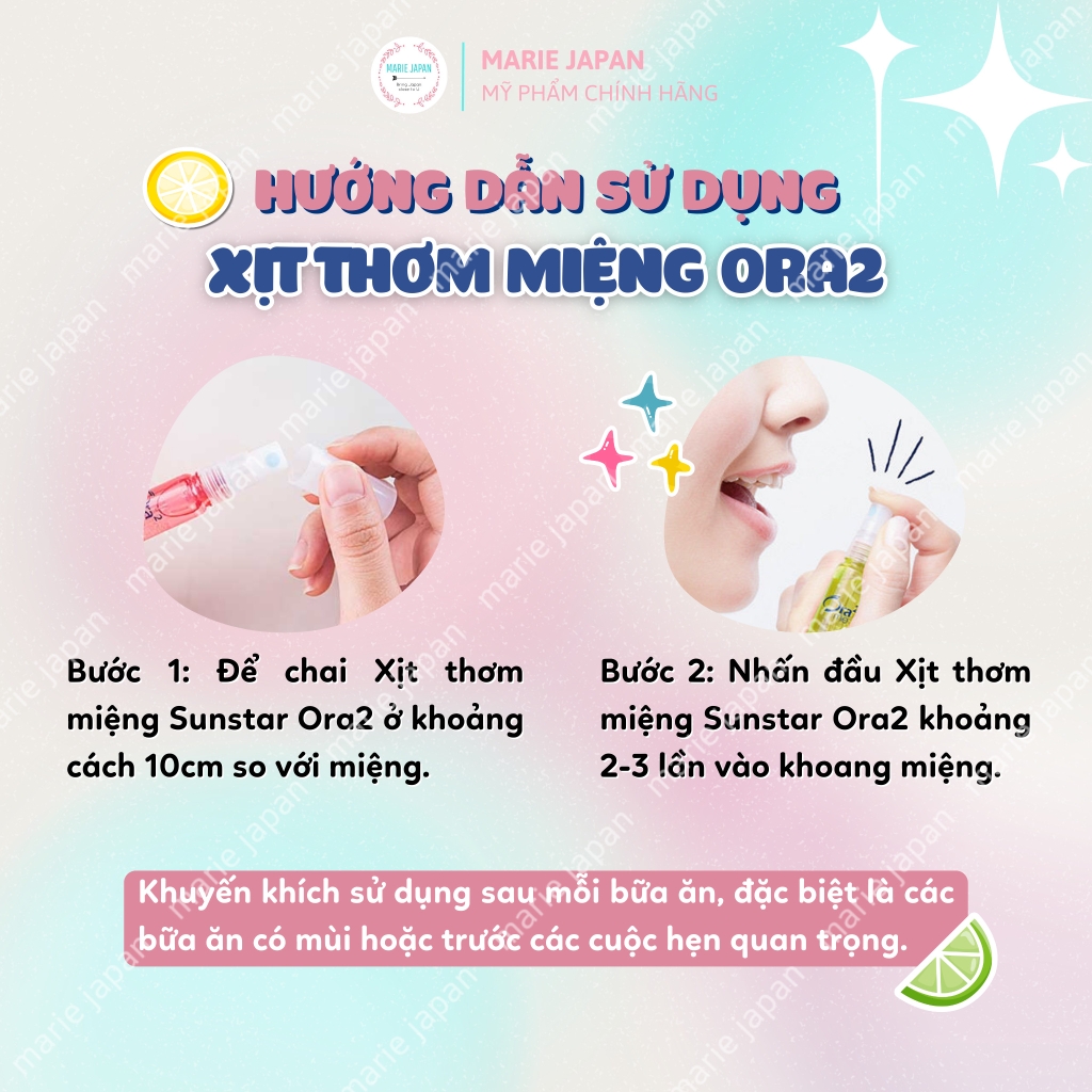 Xịt thơm miệng Sunstar Ora2 Nhật Bản Giao mùi ngẫu nhiên - Chai 6ml