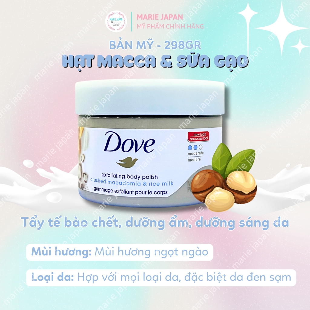Tẩy Tế Bào Chết Body Dove Dưỡng Trắng Mịn Da
