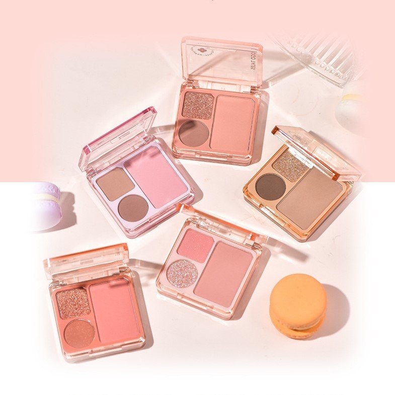Bảng Phấn Mắt & Má 3 Ô GoGo Tales Nhũ Lì Bling Bling Bám Tốt Nhỏ Gọn Tiện Lợi Small Pocket GT614