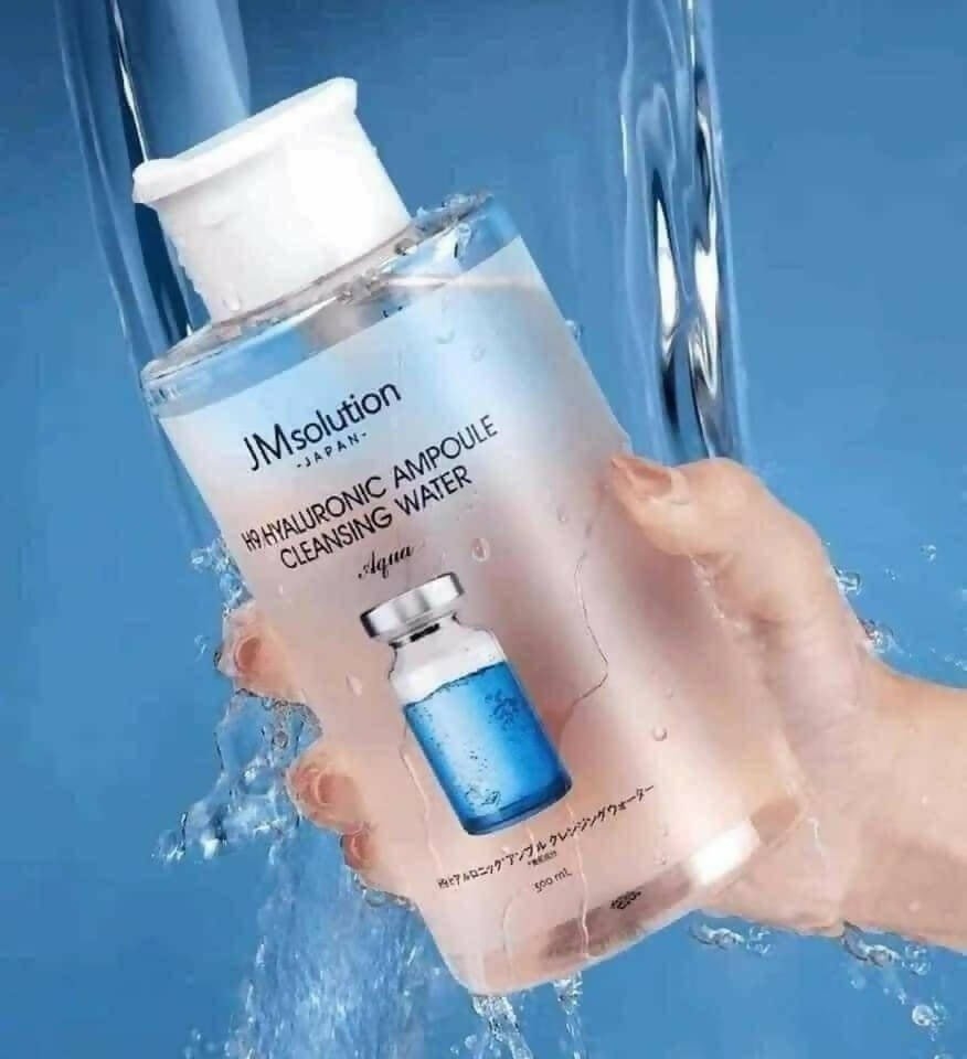Nước Tẩy Trang JM Solution Cấp Ẩm Nhẹ Dịu Sạch Sâu Mọi Loại Da H9 Hyaluronic Ampoule Cleansing Water 500ml Hàn Quốc