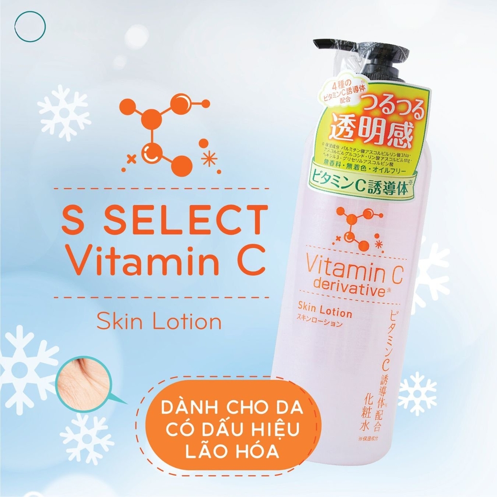 TONER Nước Hoa Hồng Dưỡng Da S Select Sáng Da Mờ Thâm Cấp Ẩm Nhật Bản 500ml