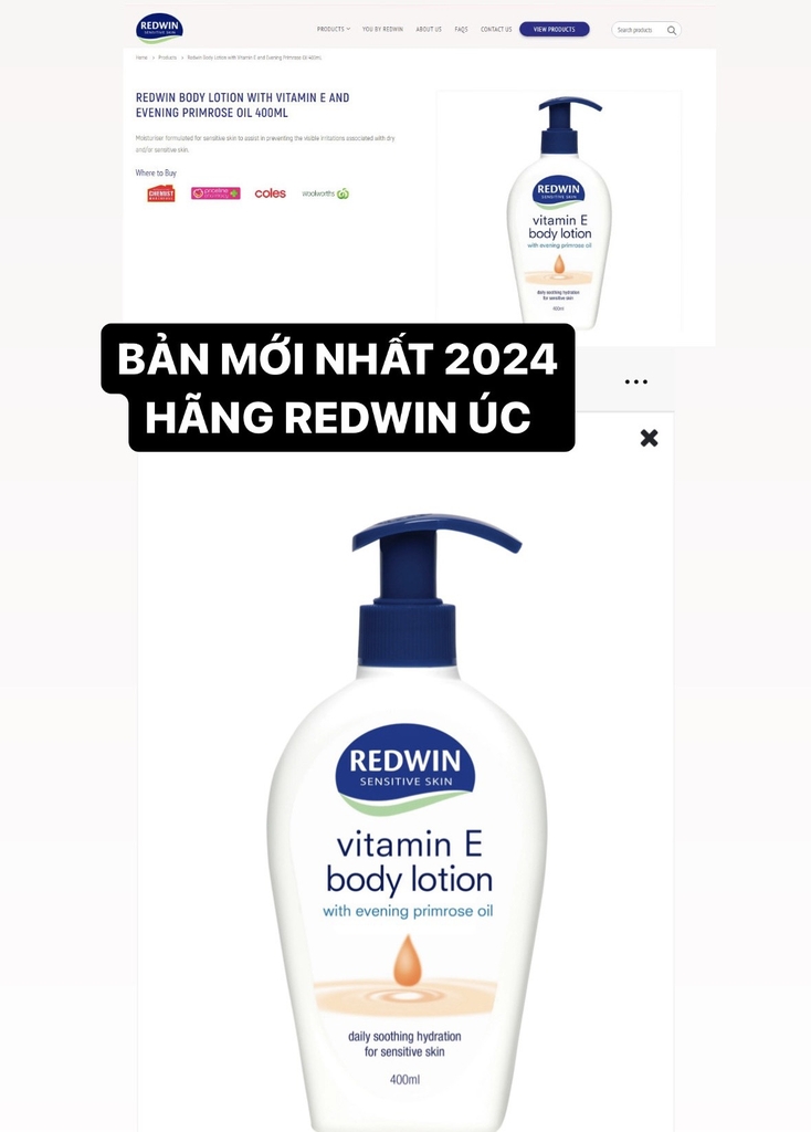 Dưỡng Thể Redwin Vitamin E Sensitive Skin Body Lotion Chai 400ml