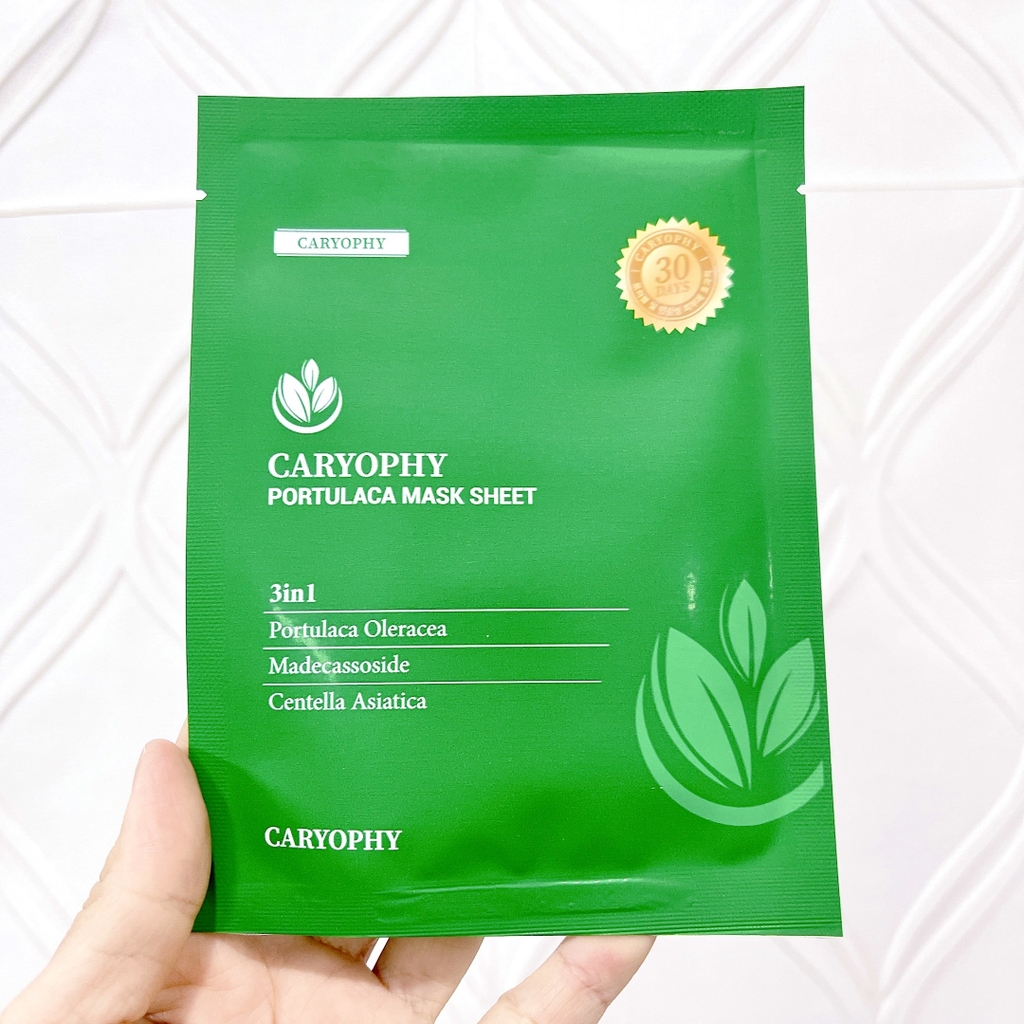 Mặt Nạ Tràm Trà Caryophy Portulaca Mask Sheet Cấp Ẩm Phục Hồi Giảm Mụn Hàn Quốc 22g
