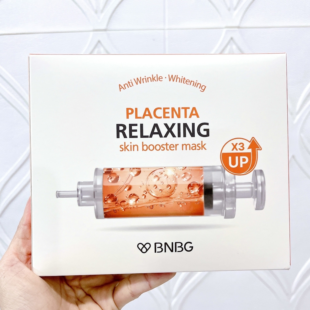 Mặt Nạ BNBG Placenta Skin Booster Mask Cấp Ẩm Dưỡng Trắng Phục Hồi Trẻ Hóa Da Hàn Quốc Hộp 10 Miếng