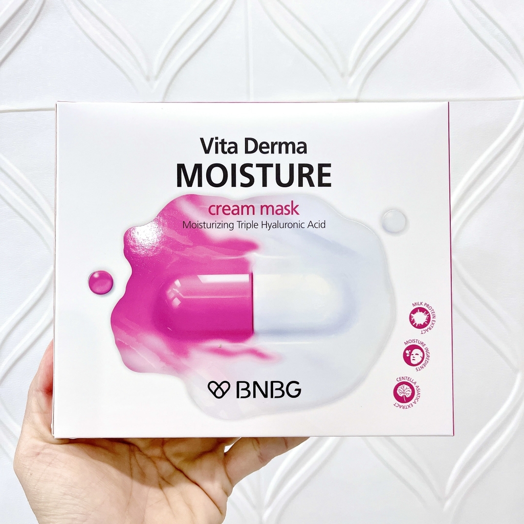 Mặt Nạ BNBG Vita Derma Moisture Cream Mask Dưỡng Da Ẩm Mịn Trắng Hồng Hàn Quốc 30ml