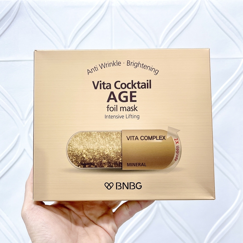 Mặt Nạ BNBG Vita Cocktail Foil Mask Cấp Ẩm Phục Hồi Chống Lão Hóa Hộp 10 Miếng