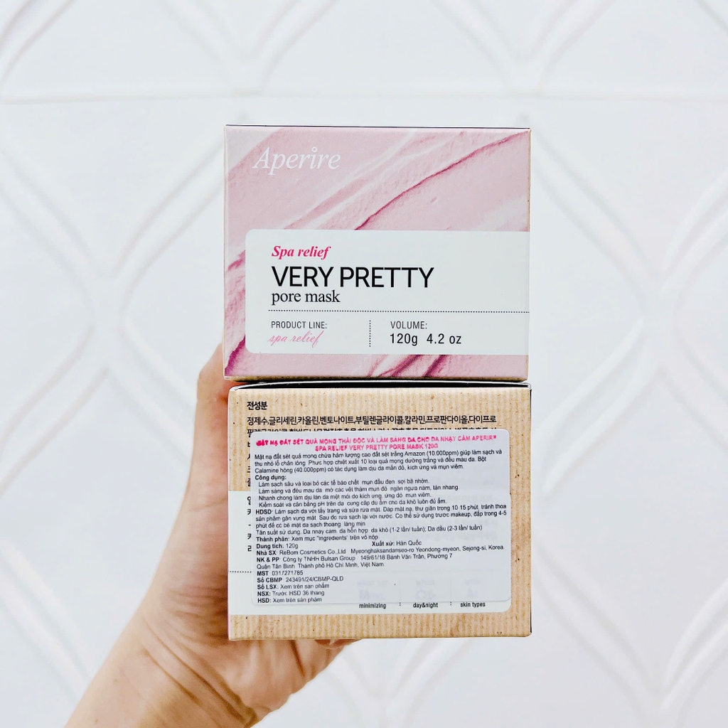 Mặt Nạ Đất Sét Aperire Băng Lạnh Sáng Da Giảm Dầu Se Khít Lỗ Chân Lông Be Frozen Pore Mask Hàn Quốc 120g