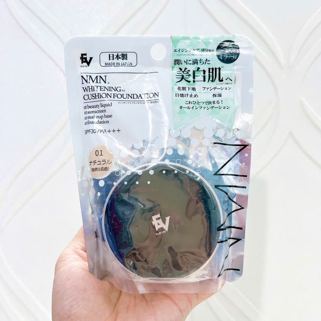 Cushion Tế Bào Gốc NMN Che Phủ Mỏng Mịn Dưỡng Trắng Da FV Whitening Cushion Foundation Nhật Bản