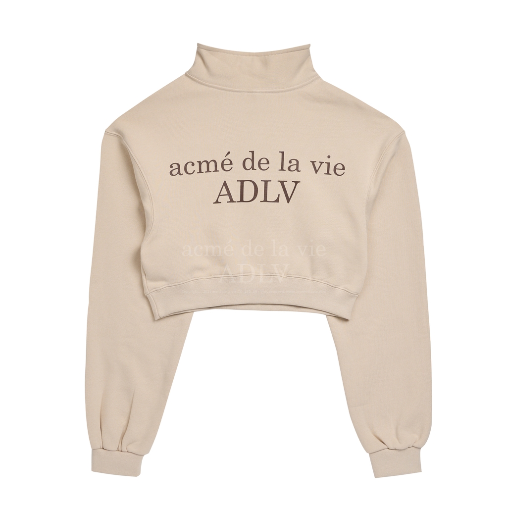 Bộ Nỉ ADLV Croptop Logo Lisa Màu Be