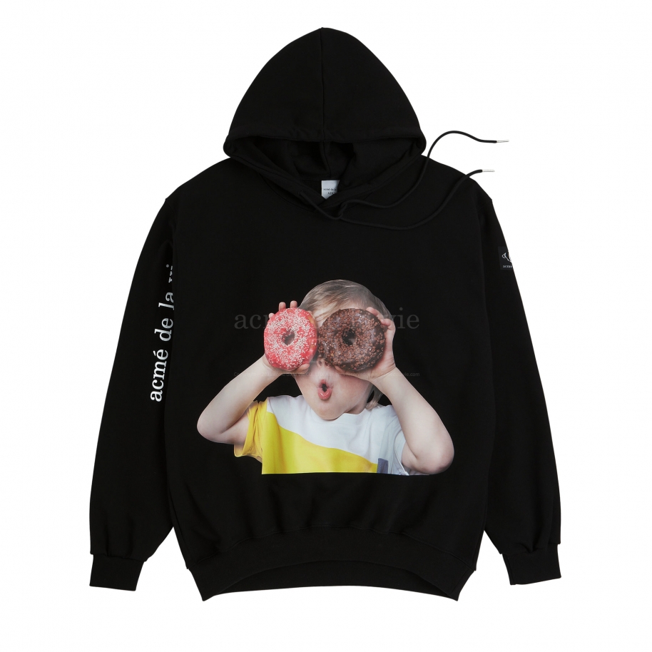 Áo Hoodie ADLV Baby Face Donut Màu Đen