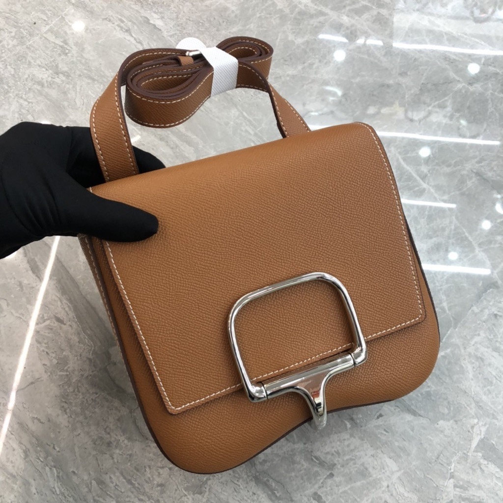Túi Đeo Chéo Hermes Remake Korea Della Da Bò Epsom Size 18cm