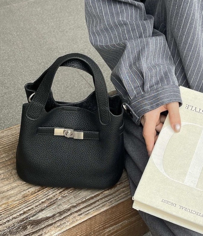 Túi Xách Mini Tote Osoi Made Korea Da Bò Togo 18cm