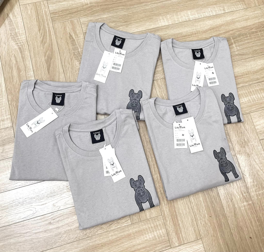 Áo Phông Lifework Basic Logo Nhỏ Màu Xám