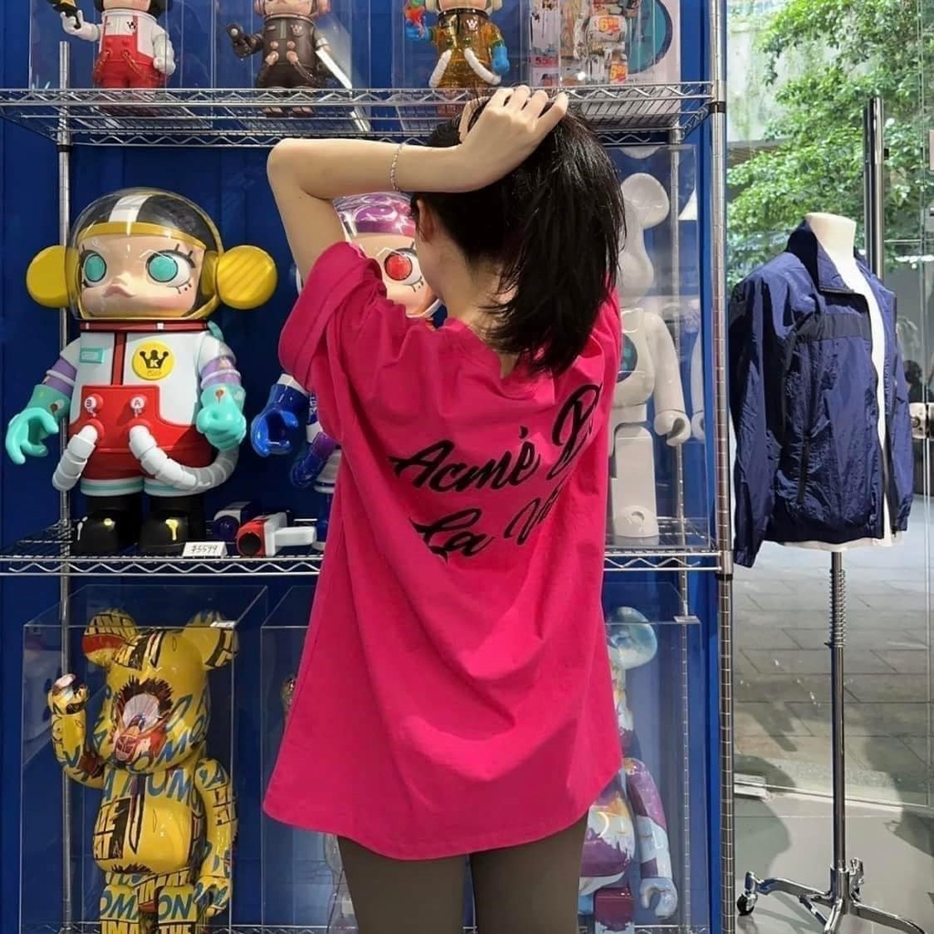 Áo Phông ADLV Tshirt Logo Chữ Nghiêng Màu Hồng