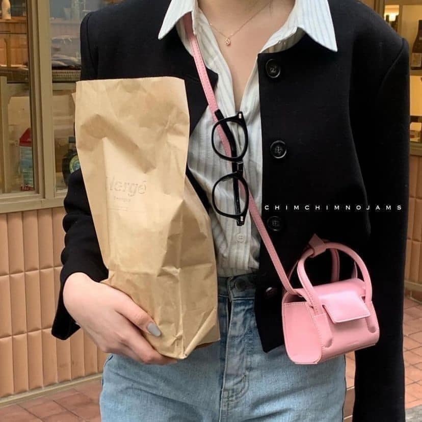 Túi Find Kapoor Mini Marty Bag Crinkled Pink Màu Hồng