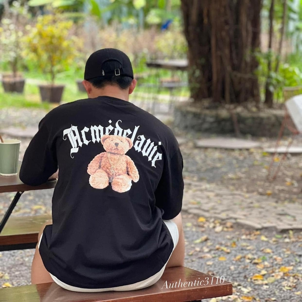 Áo Phông ADLV Gấu Logo Lưng Màu Đen