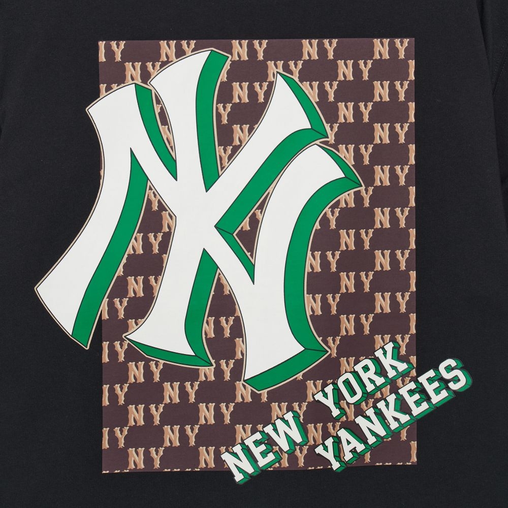 Áo Phông MLB NY Logo Xanh 3ATSM3033-50BKS Màu Đen