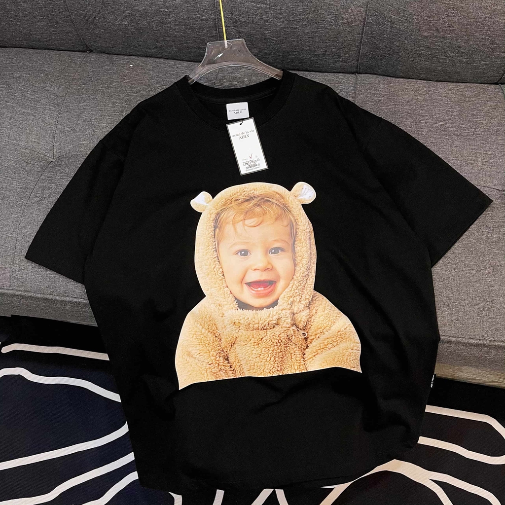 Áo Phông ADLV Baby Face Mũ Tai Gấu