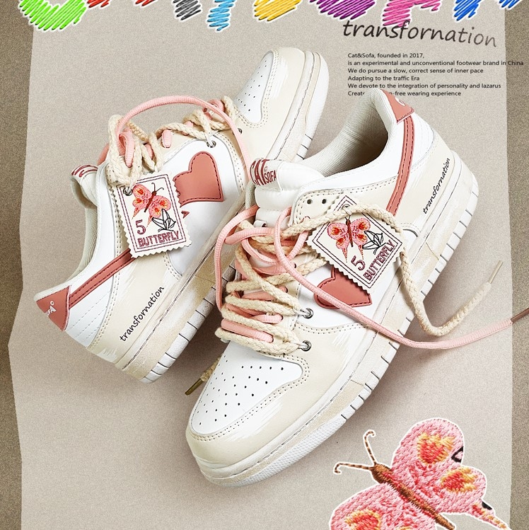Giầy Sneaker Catsofa Butterfly Màu Hồng