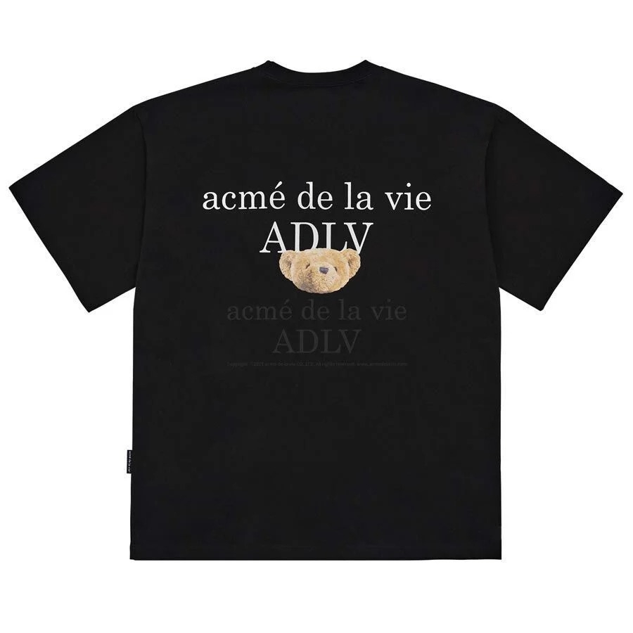 Áo Phông ADLV Baby Face Bé Ôm Gấu Màu Đen