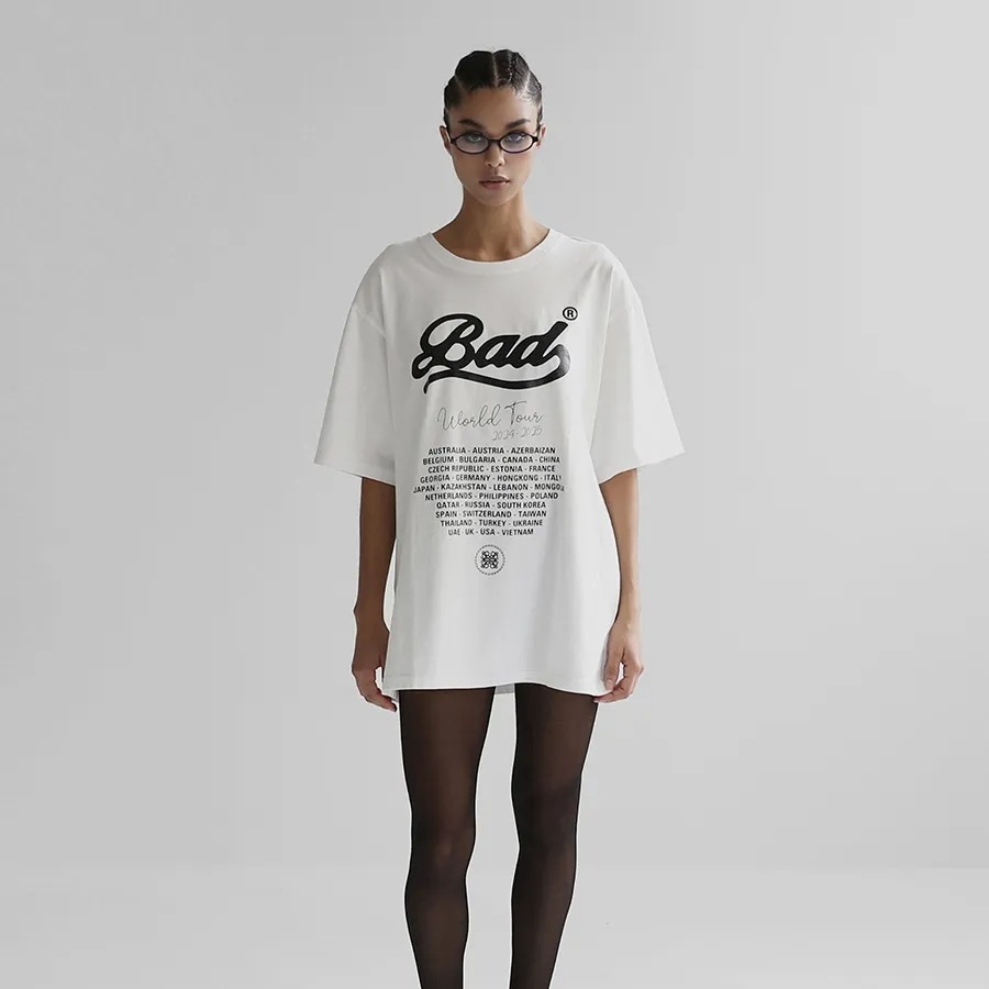 Áo phông Badblood World Tour W-Tee24-031 Tshirt Màu Trắng