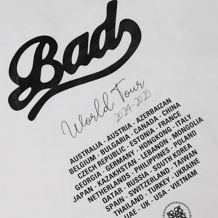 Áo phông Badblood World Tour W-Tee24-031 Tshirt Màu Trắng