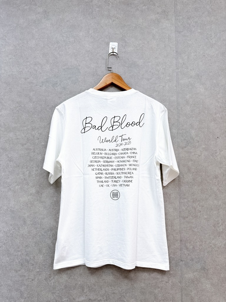 Áo phông Badblood World Tour W-Tee24-031 Tshirt Màu Trắng