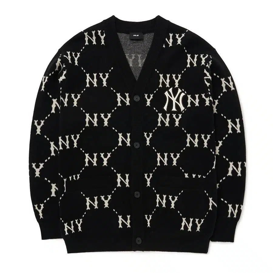 Áo Cardigan MLB Monogram Logo NY 3AKCM0224-50BKS Màu Đen