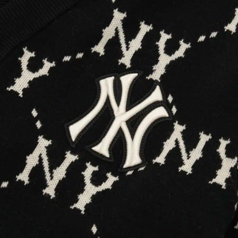 Áo Cardigan MLB Monogram Logo NY 3AKCM0224-50BKS Màu Đen