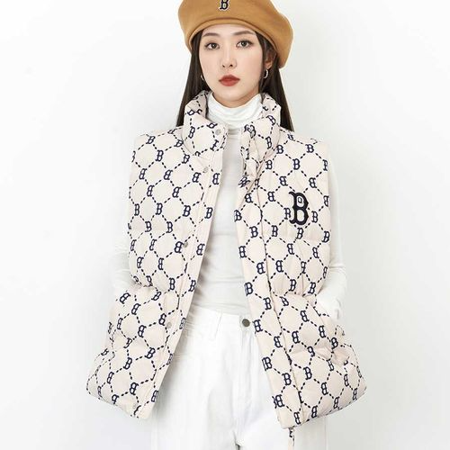 Áo Gile MLB Monogram Logo Chữ B 3ADVM2026-43BGL Màu Be