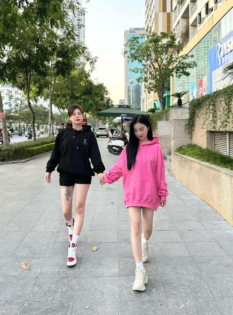 Áo Hoodie ADLV Gấu Màu Hồng