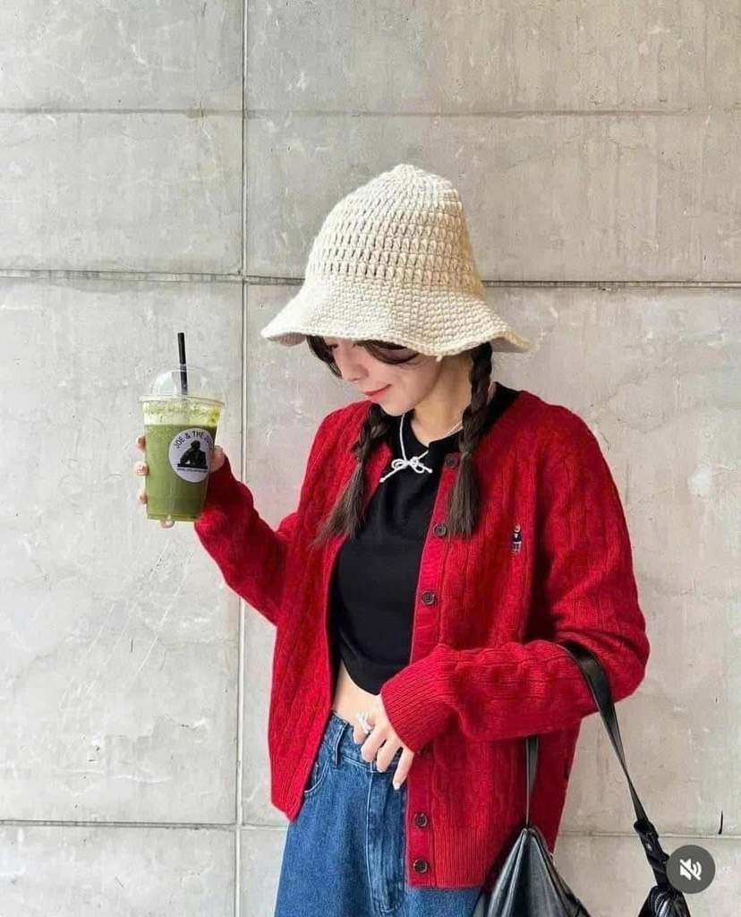 Áo Len Cardigan Nữ WHOAU Steve Cable