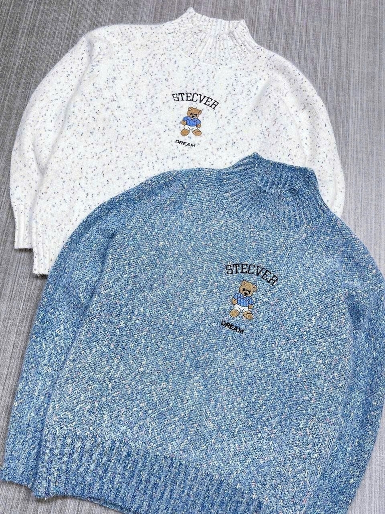 Áo len gấu Stecver muối tiêu Korea ss2024