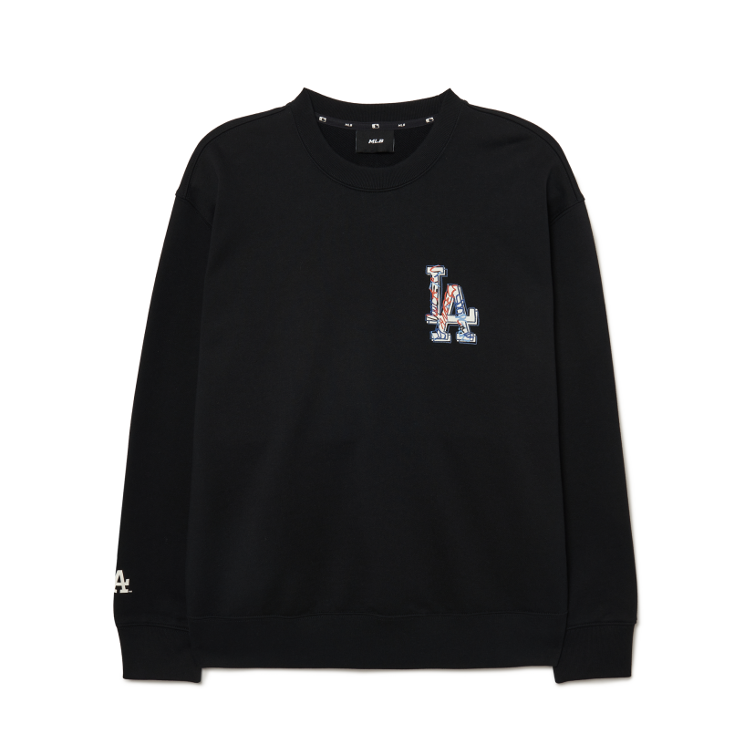 Áo Nỉ Dài Tay MLB Logo Lưng LA Màu Đen