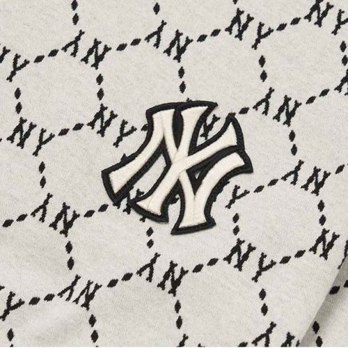 Áo Nỉ Sweater MLB Monogram Logo NY 3AMTM0724-50CRS Màu Trắng