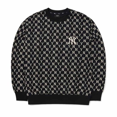 Áo Nỉ Sweater MLB Monogram Logo NY 3AMTM0224-50BKS Màu Đen