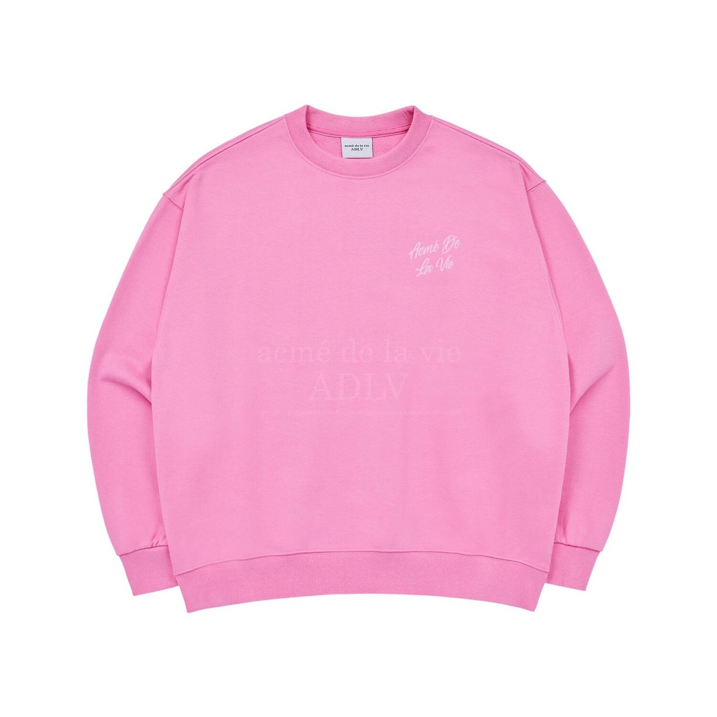 Áo Nỉ Sweater ADLV Chữ Nghiêng Màu Hồng