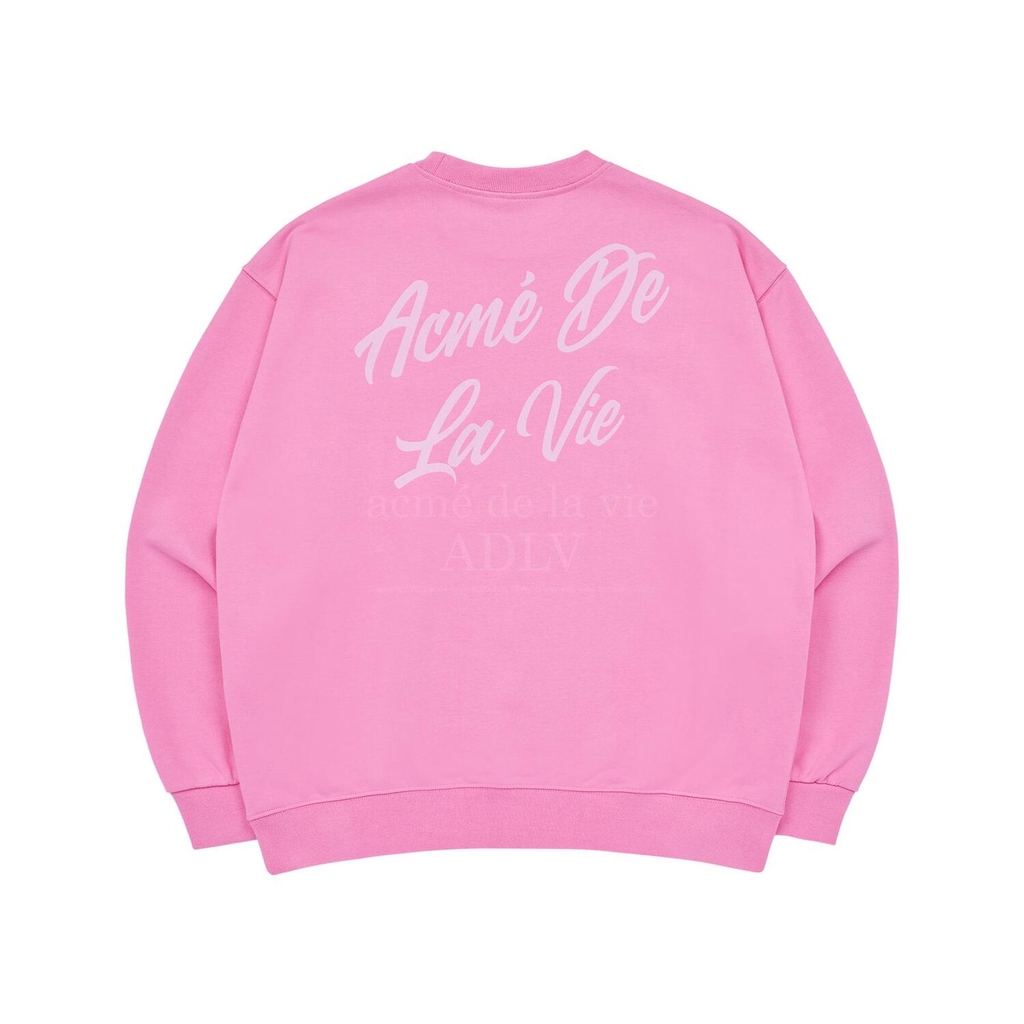Áo Nỉ Sweater ADLV Chữ Nghiêng Màu Hồng