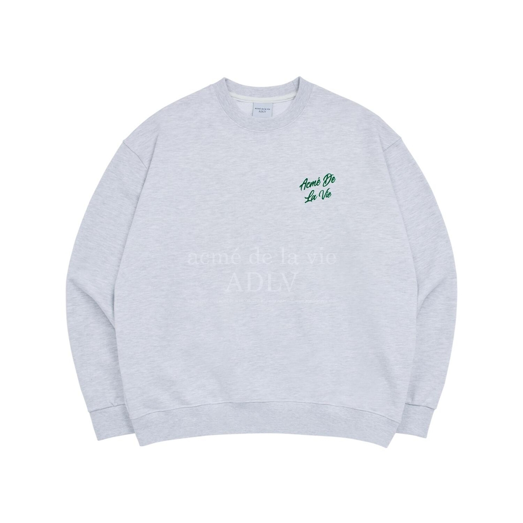 Áo Nỉ Sweater ADLV Chữ Nghiêng Màu Xám Nhạt