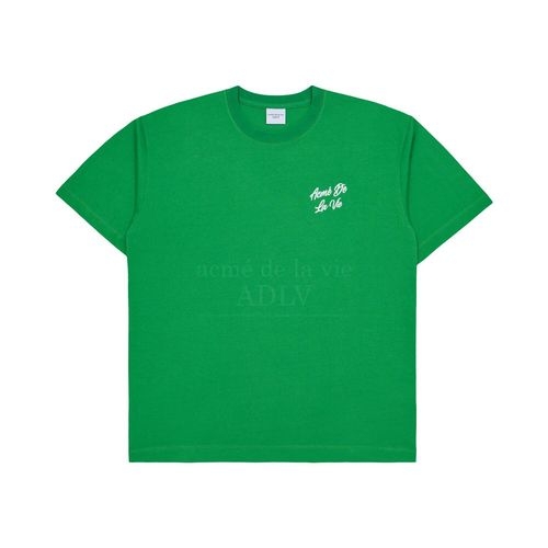 Áo Phông ADLV Tshirt Logo Chữ Nghiêng Màu Xanh Lá