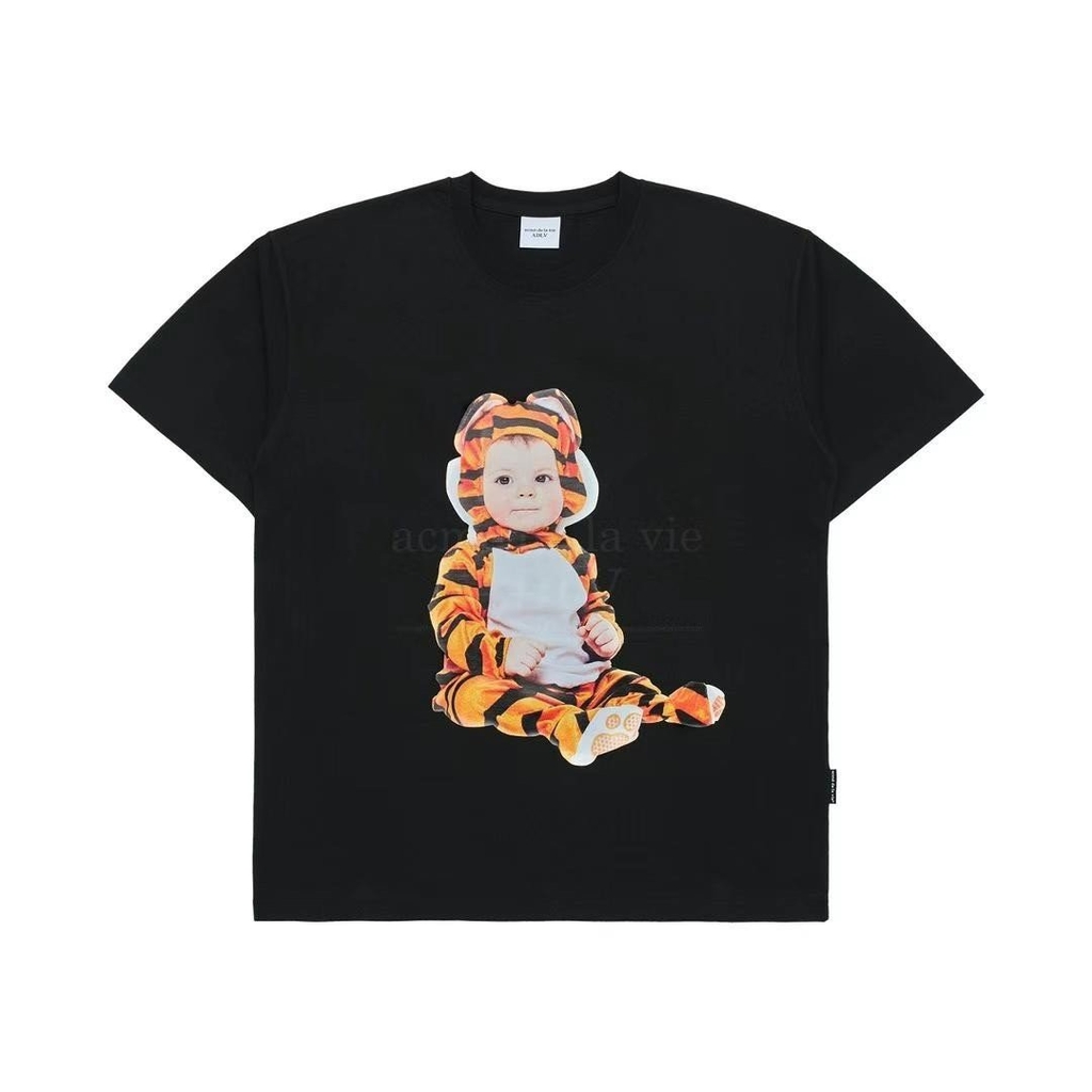 Áo Phông ADLV Baby Face Bé Mặc Bộ Hổ Màu Đen
