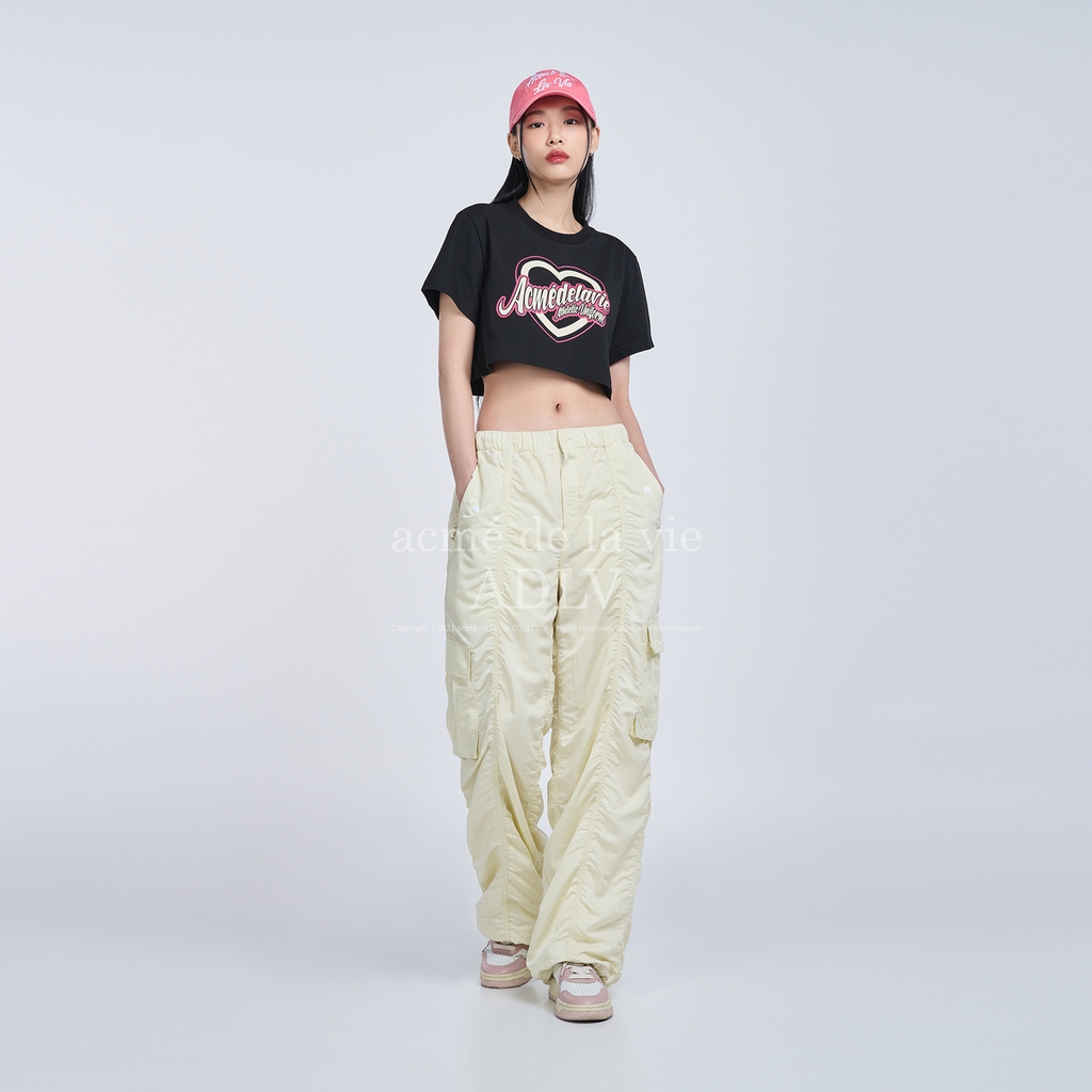 Áo Phông ADLV Croptop Tim Màu Trắng