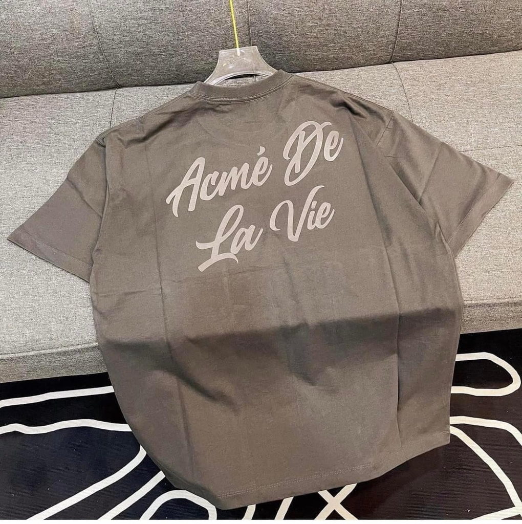 Áo Phông ADLV Tshirt Logo Chữ Nghiêng Màu Xám
