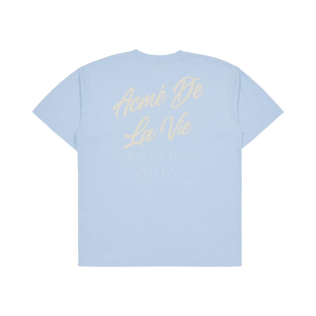 Áo Phông ADLV Tshirt Logo Chữ Nghiêng Màu Xanh Dương