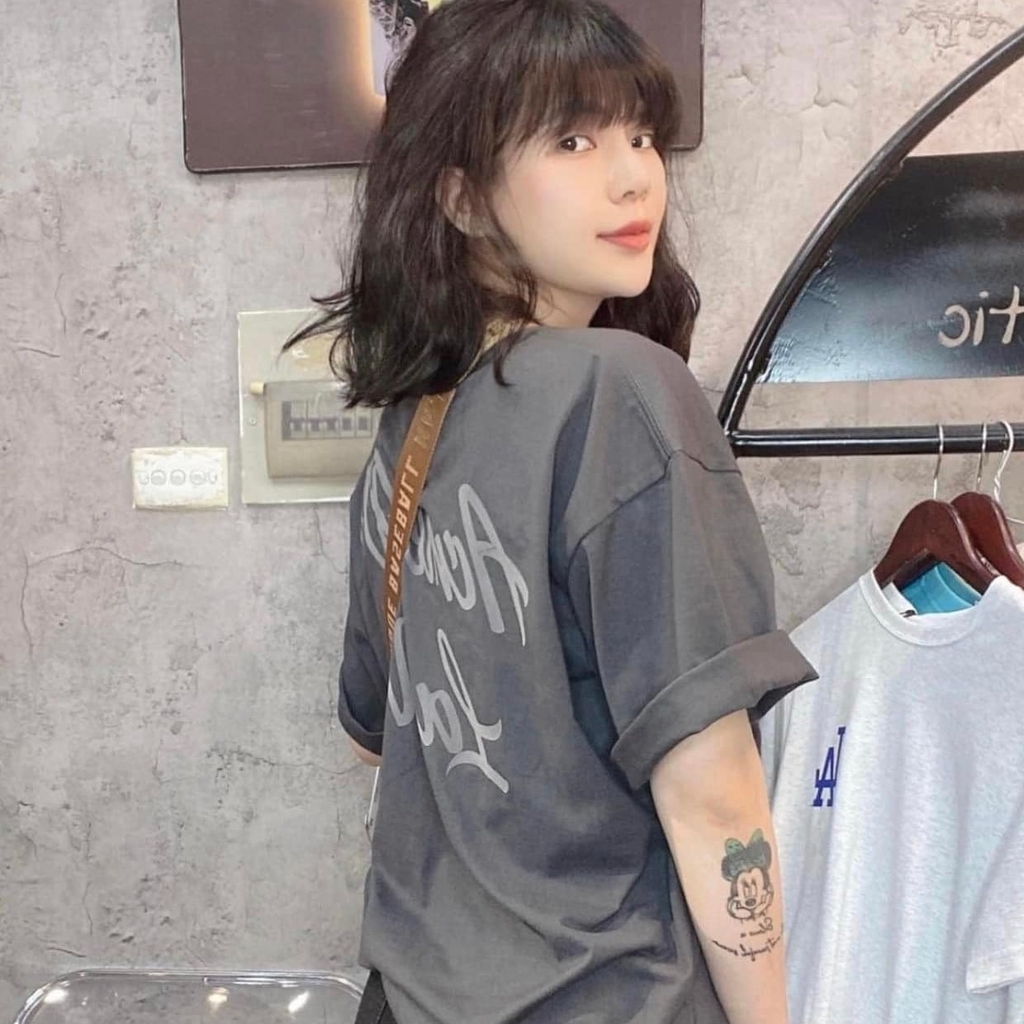 Áo Phông ADLV Tshirt Logo Chữ Nghiêng Màu Xám