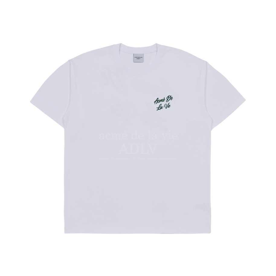 Áo Phông ADLV Tshirt Logo Chữ Nghiêng Màu Trắng