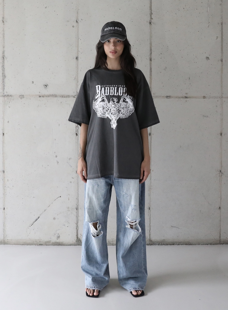 Áo Phông Badblood Đại Bàng Màu Xám