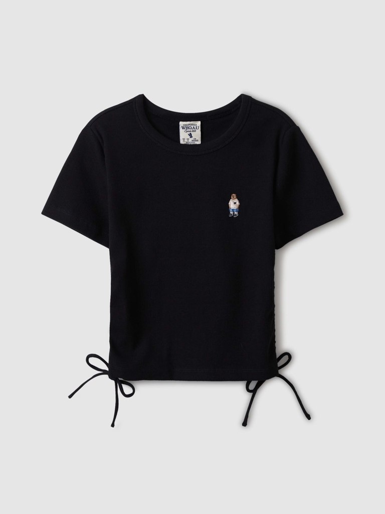 Áo Phông Croptop Whoau Rút Dây Eo Season 2024